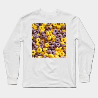 Breakfast Loops - Purple and Yellow Long Sleeve T-Shirt